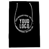 Anpassbarer Text und Ihr hochgeladenes Logo oder B Mittlere Geschenktüte (Vorderseite)