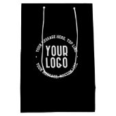 Anpassbarer Text und Ihr hochgeladenes Logo oder B Mittlere Geschenktüte (Rückseite)