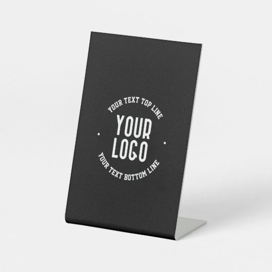 Anpassbarer Text und Ihr hochgeladenes Logo oder B Sockelschild (Vorderseite)