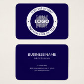 Anpassbarer Text und Ihr Logo | Dunkelblau Lila (Vorne & Hinten)