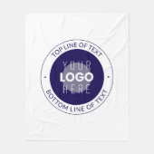 Anpassbarer Text und Ihr Logo | Dunkelblau Lila Fleecedecke (Vorderseite)