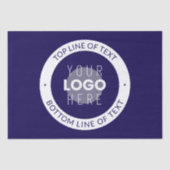 Anpassbarer Text und Ihr Logo | Dunkelblau Lila Seidenpapier (Vorderseite)