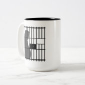 Anpassbarer Trump für das Gefängnis 2024 Zweifarbige Tasse (Vorderseite Links)