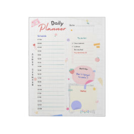 Anpassbarer und farbiger Tagesplaner Notepad Notizblock