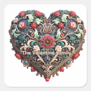 Anpassbarer Valentinstag-Aufkleber Quadratischer Aufkleber