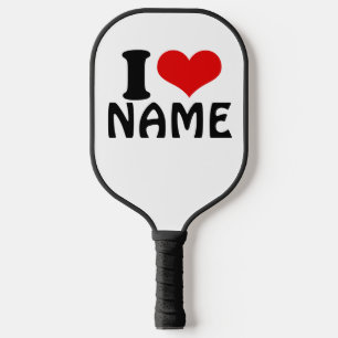 Anpassbarer Valentinstag Ich liebe Herz Anpassung Pickleball Schläger