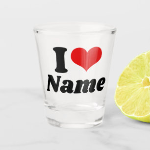 Anpassbarer Valentinstag Ich liebe Herz Anpassung Schnapsglas