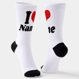 Anpassbarer Valentinstag Ich liebe Herz Custom Socken