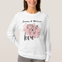 Anpassbarer Valentinstag Langärmeliger T - Shirt
