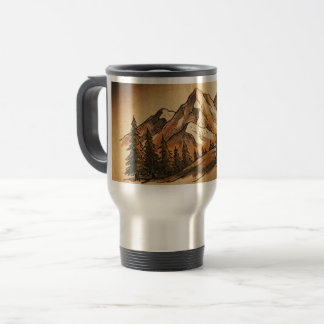Anpassbarer Vintage-Berg-Reise-Tumbler Reisebecher