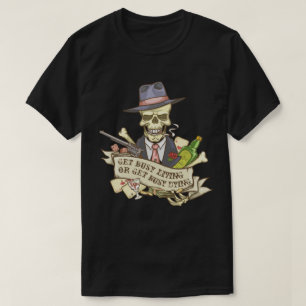Anpassbarer Vintage-Totenkopf T-Shirt