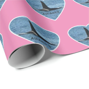 Anpassbarer Wassermann Orca Schwertwal Rosa Geschenkpapier