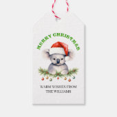 Anpassbarer Weihnachts-Aussie-Koala Geschenkanhänger (Vorderseite)