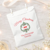 Anpassbarer Weihnachts-Blumenkranz Geschenktütchen (Ausgeschnitten)