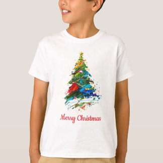Anpassbarer Weihnachtsbaum-Ölgemälde-Child T-Shirt