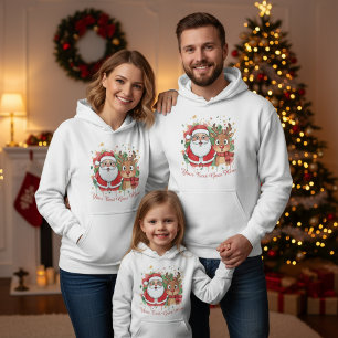 Anpassbarer Weihnachtsmann & Rentiere Weihnachten Hoodie