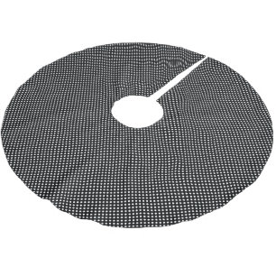Anpassbarer Weiß auf Schwarz Punkte Polyester Weihnachtsbaumdecke