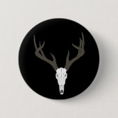 Anpassbarer Weißwedelhirsch-Schädel Button (Vorderseite)