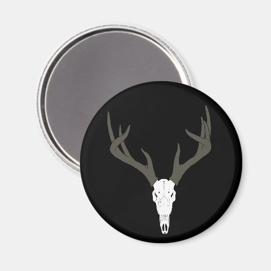 Anpassbarer Weißwedelhirsch-Schädel Magnet (Vorderseite/Rückseite)