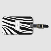 Anpassbarer Zebradruck Gepäckanhänger (Vorderseite (Horizontal))