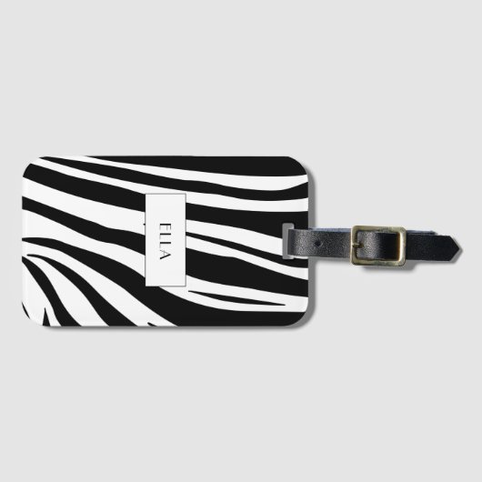 Anpassbarer Zebradruck Gepäckanhänger (Vorderseite (Horizontal))