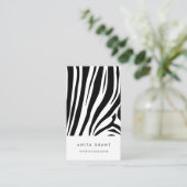 Anpassbarer Zebradruck Visitenkarte (Stehend Vorderseite)