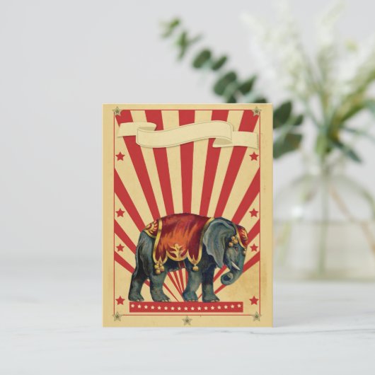 Anpassbarer Zirkus Postkarte (Stehend Vorderseite)