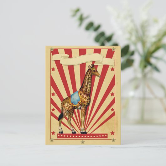 Anpassbarer Zirkus Postkarte (Stehend Vorderseite)