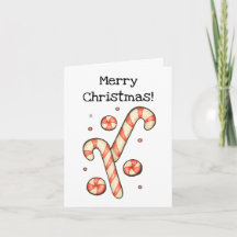 Anpassbarer Zuckerstock - Fröhliche Weihnachtskart