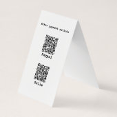 Anpassbarer zweiseitiger dreiteiliger QR-Code Visitenkarten (Rückseite)