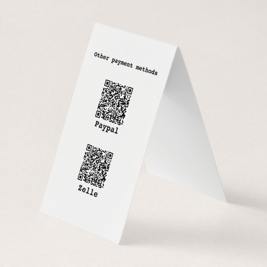 Anpassbarer zweiseitiger dreiteiliger QR-Code Visitenkarten (Rückseite)