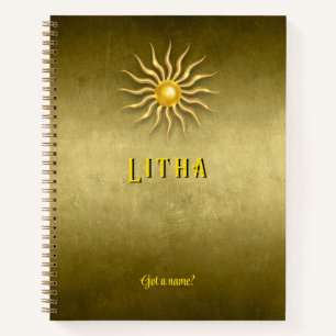 Anpassbares 21,59 x 27,94 cm Litha Sommer Goldenes Notizblock
