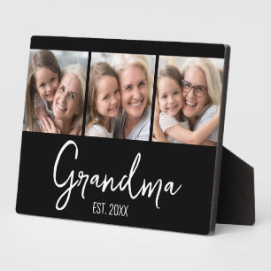 Anpassbares 3-Foto-Oma-Gründungsjahr Fotoplatte