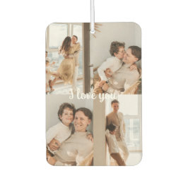 Anpassbares 4-Foto-Collage I Love You Erinnerungss Autolufterfrischer