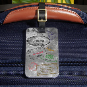 Anpassbares 4 Reisepass-Stempel Gepäckanhänger