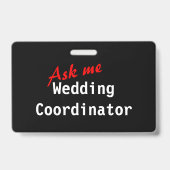 Anpassbares Abzeichen für Hochzeitskoordinatoren Ausweis (Rückseite)