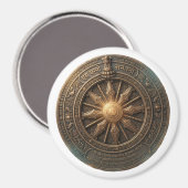 Anpassbares altes Dhamma-Rad-Erbe Rund B Magnet (Vorderseite/Rückseite)