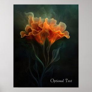 Anpassbares ätherisches orangefarbenes Blumenposte Poster