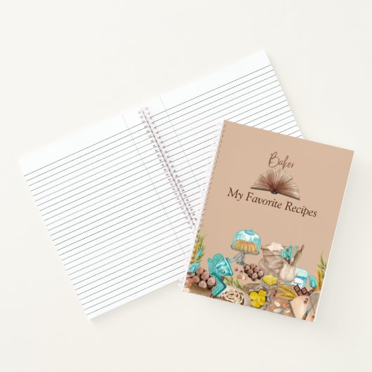 Anpassbares Baker-Rezept Notizblock (Innenseite)