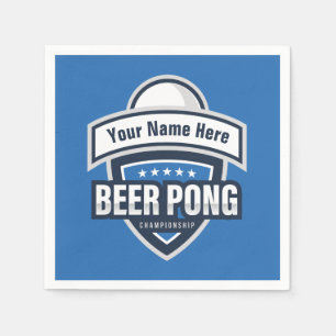 Anpassbares Beer-Pong-Meisterschaft-Logo Serviette