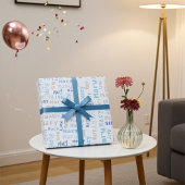 Anpassbares Blauer Name-Geschenkpapier Geschenkpapier