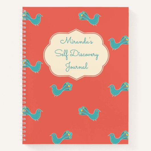 Anpassbares Blue Bird Self Discovery Journal Notizblock (Vorderseite)