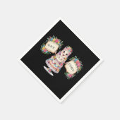 Anpassbares Blumiges Hochzeitstorten-Willkommenssc Serviette (Ecke)