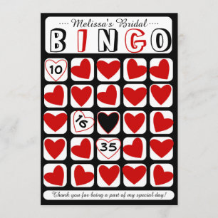 Anpassbares Braut-Bingo-Spiel rote schwarze Karte
