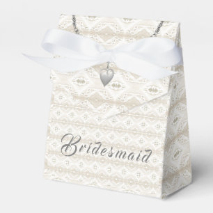 Anpassbares Brautjungfer-Kunstspitze und Herz Geschenkschachtel