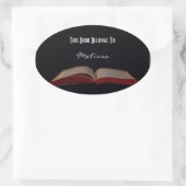 anpassbares Buchlabel Ovaler Aufkleber (Tasche)