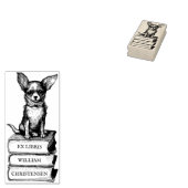 Anpassbares Chihuahua-Buchzeichen Gummistempel (Stempel)