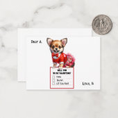 Anpassbares Chihuahua-Welpenvalentine Mitteilungskarte (Vorderseite/Rückseite Beispiel)
