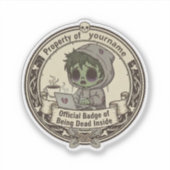 Anpassbares Dead Inside Abzeichen  Aufkleber (Vorderseite)