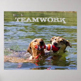 Anpassbares Dog Teamwork Poster